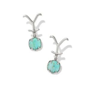 Kendra Scott x Yellowstone Dutton Silver Turquoise Drop Earrings